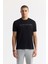 Erkek Siyah Bisiklet Yaka Reflektörlü Bi-Stretch İnterlok Regular Fit T-Shirt A51Y1037 1