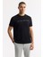 Erkek Siyah Bisiklet Yaka Reflektörlü Bi-Stretch İnterlok Regular Fit T-Shirt A51Y1037 5