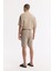 Erkek Bej Beli Lastikli Bağcıklı Soft Touch Relaxed Fit Şort A51Y3703 3