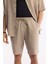 Erkek Bej Beli Lastikli Bağcıklı Soft Touch Relaxed Fit Şort A51Y3703 4