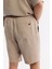 Erkek Bej Beli Lastikli Bağcıklı Soft Touch Relaxed Fit Şort A51Y3703 5