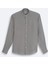 Erkek Gri Hakim Yaka %100 Keten Comfort Fit Gömlek B002035 1