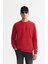 Erkek Kırmızı Bisiklet Yaka Pamuklu Baskılı Elastan Regular Fit Sweatshirt A42Y1221 1