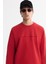 Erkek Kırmızı Bisiklet Yaka Pamuklu Baskılı Elastan Regular Fit Sweatshirt A42Y1221 2