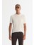 Erkek Ekru Yarım Balıkçı Yaka Kısa Kollu Triko Regular Fit T-Shirt B005025 1