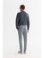 Erkek Gri Yanı Lastikli Yumuşak Tuşeli Duble Paça Slim Fit Pantolon A42Y3007 3