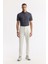 Erkek Kırık Beyaz Beli Lastikli Bi-Stretch Teknik Kumaş Slim Fit Pantolon A51Y3077 1
