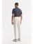 Erkek Kırık Beyaz Beli Lastikli Bi-Stretch Teknik Kumaş Slim Fit Pantolon A51Y3077 5