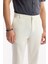 Erkek Kırık Beyaz Beli Lastikli Bi-Stretch Teknik Kumaş Slim Fit Pantolon A51Y3077 8