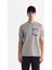 Erkek Gri Bisiklet Yaka Baskılı Elastan Regular Fit T-Shirt A42Y1020 1