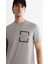 Erkek Gri Bisiklet Yaka Baskılı Elastan Regular Fit T-Shirt A42Y1020 2