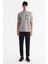 Erkek Gri Bisiklet Yaka Baskılı Elastan Regular Fit T-Shirt A42Y1020 5