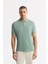 Erkek Mint Yeşil Kıvrılmaz Polo Yaka %100 Pamuk Basic Regular Fit T-Shirt B001032 1