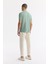 Erkek Mint Yeşil Kıvrılmaz Polo Yaka %100 Pamuk Basic Regular Fit T-Shirt B001032 3