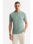Erkek Mint Yeşil Kıvrılmaz Polo Yaka %100 Pamuk Basic Regular Fit T-Shirt B001032 5