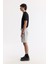 Erkek Gri Beli Lastikli Bağcıklı Bi-Stretch İnterlok Regular Fit Şort A51Y3631 2