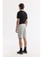 Erkek Gri Beli Lastikli Bağcıklı Bi-Stretch İnterlok Regular Fit Şort A51Y3631 3