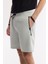Erkek Gri Beli Lastikli Bağcıklı Bi-Stretch İnterlok Regular Fit Şort A51Y3631 4