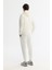 Erkek Ekru Kapüşonlu Baskılı Elastan Regular Fit Sweatshirt A42Y1262 4