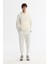 Erkek Ekru Kapüşonlu Baskılı Elastan Regular Fit Sweatshirt A42Y1262 5
