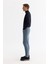 Erkek Mavi Eskitme Yıkamalı Esnek Berlin Slim Fit Jean Pantolon A42Y3505 3
