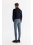 Erkek Mavi Eskitme Yıkamalı Esnek Berlin Slim Fit Jean Pantolon A42Y3505 4