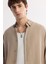 Erkek Bej Alttan Britli Yaka Soft Touch Oversize Fit Gömlek A51Y2168 2