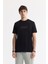 Erkek Siyah Bisiklet Yaka Baskılı Rayon Soft Touch Regular Fit T-Shirt A51Y1031 1