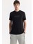 Erkek Siyah Bisiklet Yaka Baskılı Rayon Soft Touch Regular Fit T-Shirt A51Y1031 6