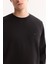 Erkek Siyah Bisiklet Yaka Pamuklu Bi-Stretch Regular Fit Sweatshirt A52Y1272 5