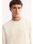 Erkek Ekru Bisiklet Yaka Pamuklu Bi-Stretch Baskılı Regular Fit Sweatshirt A52Y1289 7