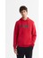 Erkek Kırmızı Kapüşonlu Pamuklu Baskılı Elastan Regular Fit Sweatshirt A42Y1322 1
