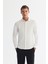 Erkek Beyaz Klasik Yaka Esnek Teknik Kumaş Slim Fit Gömlek A42Y2122 1