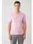 Erkek Pembe 3 Düğmeli Polo Yaka Triko Regular Fit T-Shirt A41Y5067 3