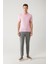 Erkek Pembe 3 Düğmeli Polo Yaka Triko Regular Fit T-Shirt A41Y5067 5