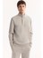 Erkek Gri Dik Yaka Fermuarlı Pamuklu Bi-Stretch Regular Fit Sweatshirt A52Y1282 5