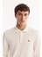 Erkek Ekru Polo Yaka Pamuklu Basic Slim Fit Sweatshirt B001080 2