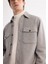 Erkek Gri Klasik Yaka Pamuklu Jersey Comfort Fit Gömlek Ceket A42Y2176 2