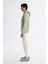 Erkek Mint Yeşil Kapüşonlu Pamuklu Baskılı Elastan Regular Fit Sweatshirt A42Y1321 3