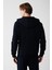 Erkek Lacivert Kapüşonlu 3 İplik Şardonlu Fermuarlı Regular Fit Sweatshirt E001019 4