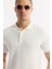 Erkek Ekru Polo Yaka Viskon Karışımlı Basic Triko Regular Fit T-Shirt B005120 2