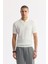 Erkek Ekru Polo Yaka Rayon Triko Regular Fit T-Shirt A51Y5046 1