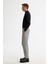 Erkek Gri Balık Sırtı Dokulu Yanı Lastikli Elastan Slim Fit Chino Pantolon A42Y3024 2