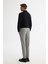 Erkek Gri Balık Sırtı Dokulu Yanı Lastikli Elastan Slim Fit Chino Pantolon A42Y3024 3