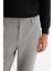 Erkek Gri Balık Sırtı Dokulu Yanı Lastikli Elastan Slim Fit Chino Pantolon A42Y3024 4