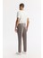 Erkek Vizon Beli Lastikli Bi-Stretch Teknik Kumaş Slim Fit Pantolon A51Y3077 5