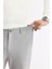 Erkek Gri Yan Cepli Beli Lastikli Bi-Stretch Comfort Slim Fit Teknik Kumaş Pantolon A51Y3201 5