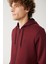 Erkek Koyu Bordo Kapüşonlu 3 İplik Şardonlu Fermuarlı Regular Fit Sweatshirt E001019 2