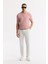 Erkek Pembe Polo Yaka Viskon Karışımlı Basic Triko Regular Fit T-Shirt B005120 6
