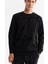 Erkek Siyah Bisiklet Yaka Pamuklu Baskılı Elastan Regular Fit Sweatshirt A42Y1268 2